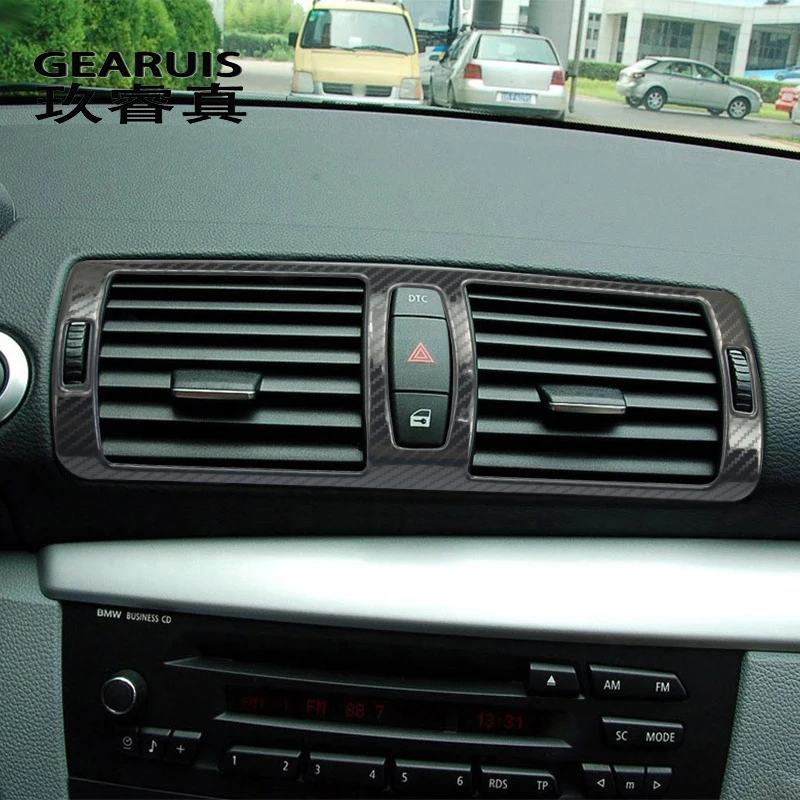 

Автомобильный Стайлинг из углеродного волокна для BMW 1 серии E81 E82 E87 наклейки для интерьера центральное управление рамка для выпуска воздуха Отделка крышки аксессуары