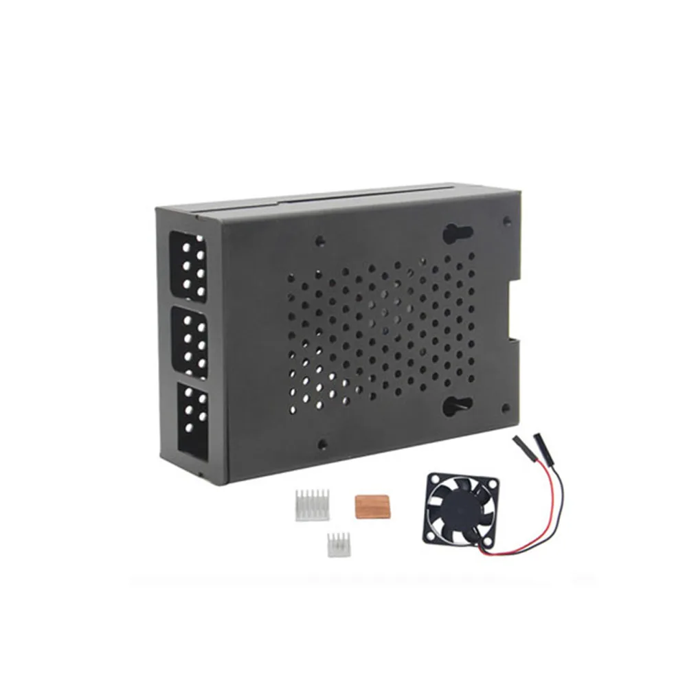 Raspberry Pi 3 B + caja de aluminio con Fan Kit caja de Metal/carcasa + ventilador de refrigeracin Kit Raspberry Pi 3 Modelo B,