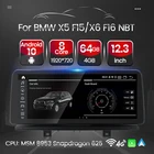 4glte 12,3 дюймовый автомобильный мультимедийный радиоплеер Android 10 для BMW X5 F15 X6 2014 2015 2016 2017 GPS навигация встроенный Carplay DSP