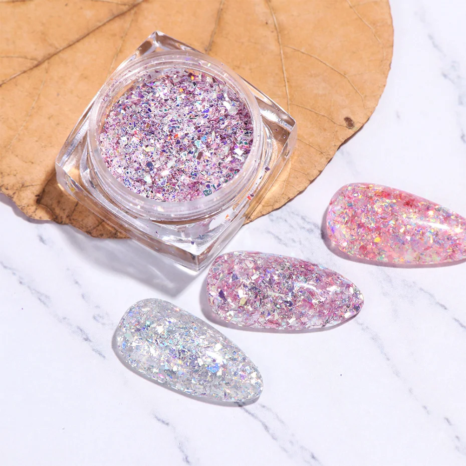 6 коробок для полировки Spangles голографические наклейки ногтей блестки