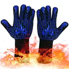 Перчатки для барбекю, перчатки для духовки с высокой термостойкостью, 500, 800 градусов, огнестойкие, для барбекю, теплоизоляционные перчатки для микроволновой печи