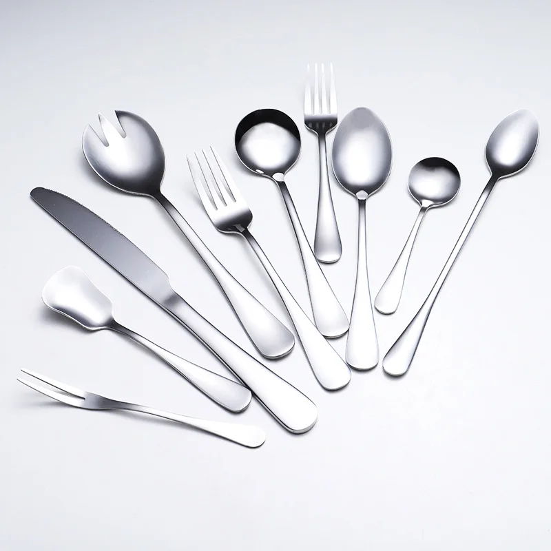 

1010 Series Flatware Stainless Steel Knife Fork Dessert Salad Fork Fruit Fork Steak Knife Spoon Set Hotel Gift Customization