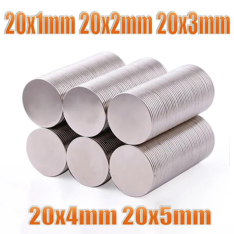 

50 шт. маленький круглый неодимовый магнит N35 20x1 20x2 20x3 20x4 20x5 мм