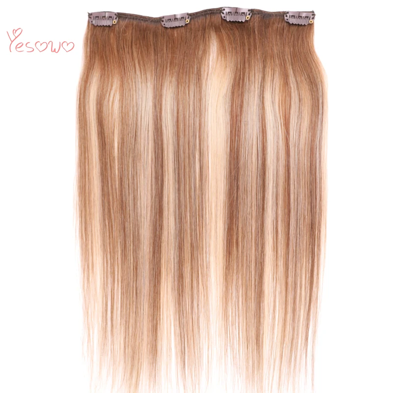 Yesowo комплект на всю голову 9 шт. необработанные человеческие вплетаемые волосы