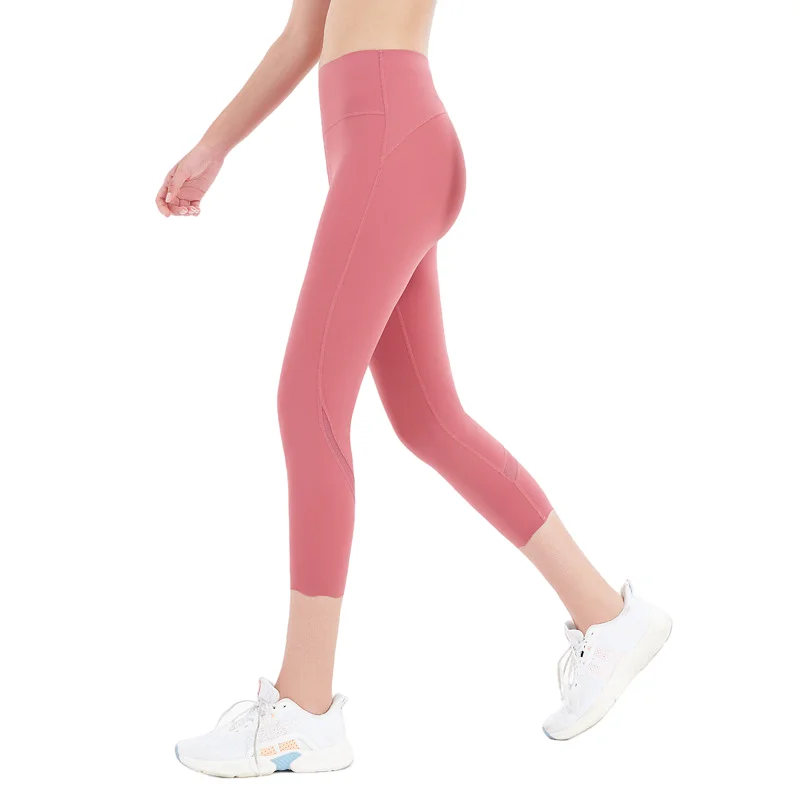 Women Yoga Pants Gym Leggings High Waist Running Stretch Fitness Leggings Breathable Seven Pants Sport Workout Trousers Mujer