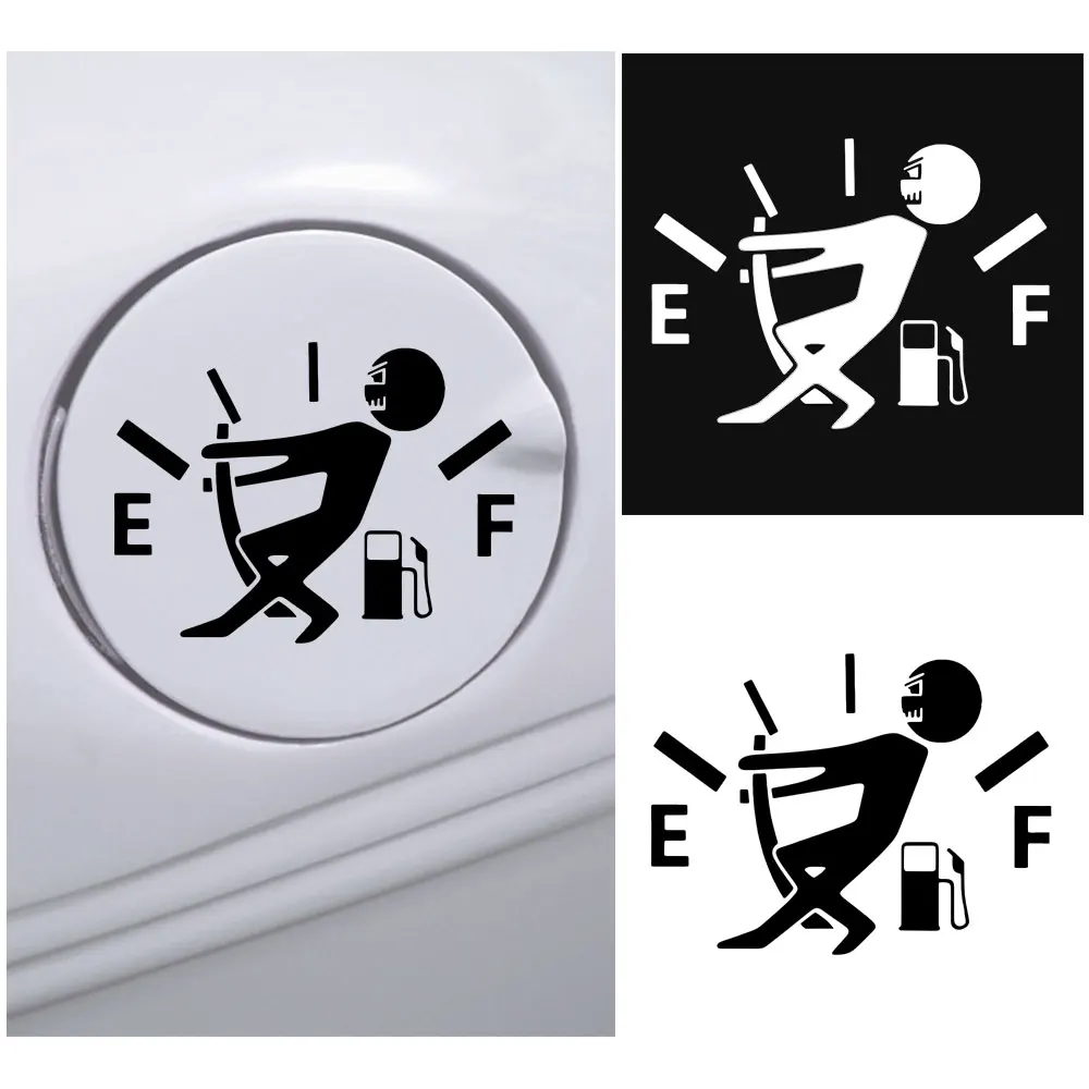 

1PC Black/ White Funny Car Sticker Pull Fuel Tank Pointer Reflective Car Stickers Decal