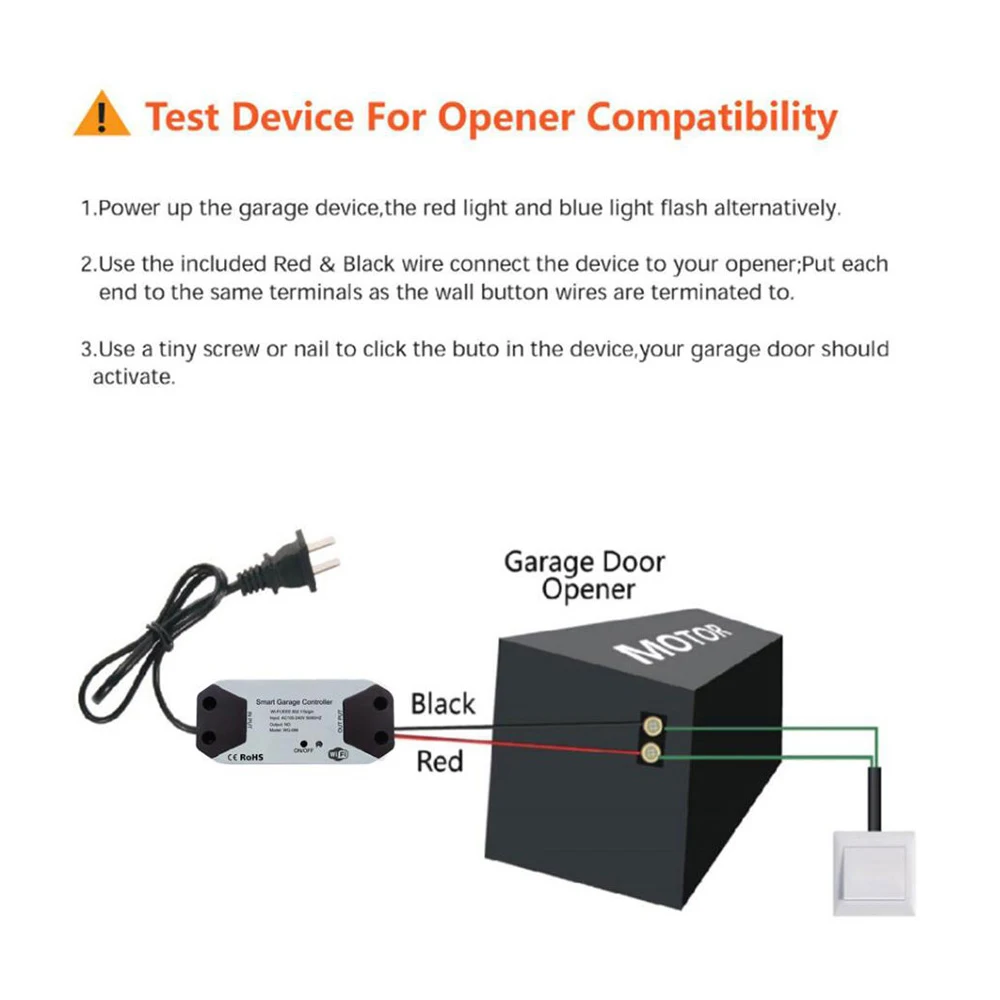 Smart WiFi Switch for Alexa Google Home Life/Tuya APP Control Garage Door Opener Lock Controller |