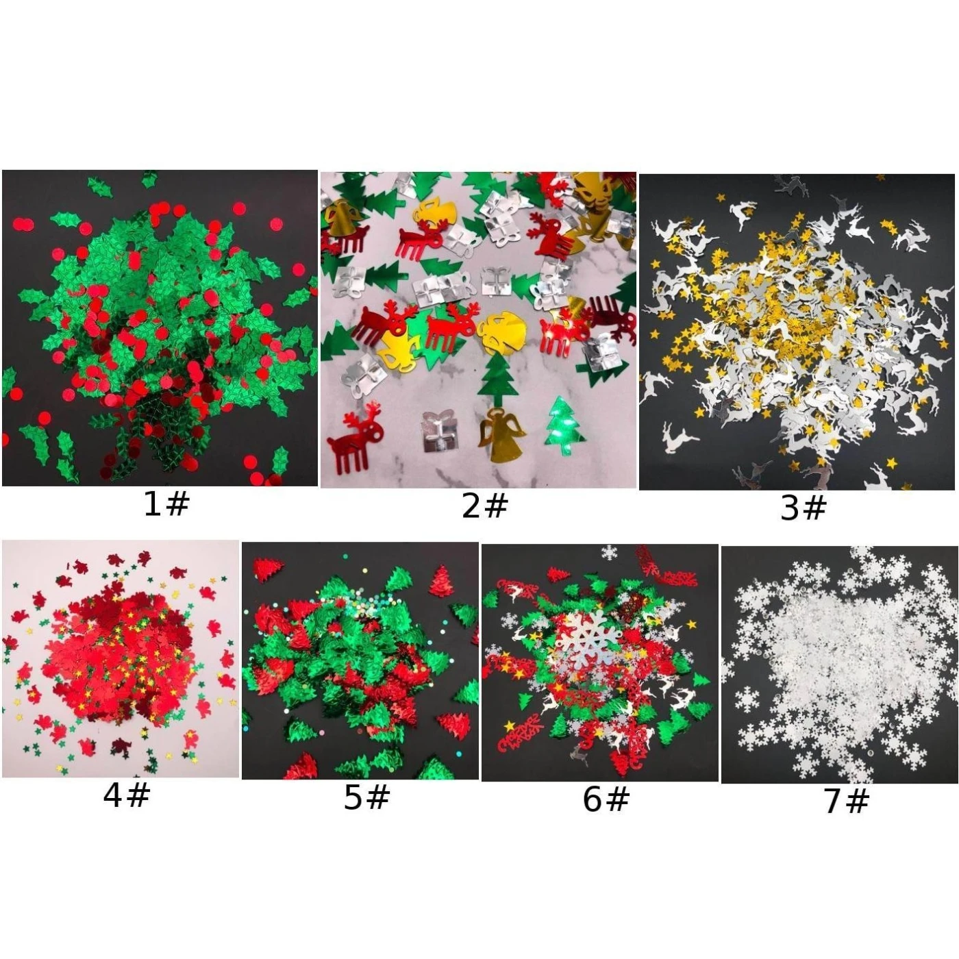2019 New Year Christmas Activities Party Decoration Sequins Santa Snowflake Deer Shape Hot Sales |