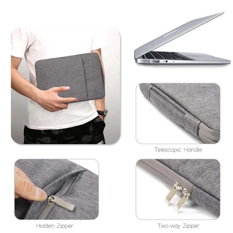 Портативная сумка для ноутбука 11 12 13 15 6 дюймов чехол iPad MacBook Air Pro 2021 Mac Book тканевый