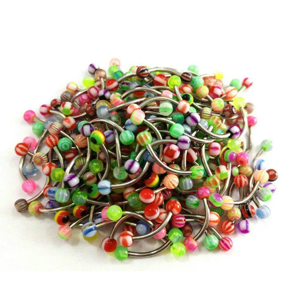 20 шт./компл. Нержавеющая сталь стержень красочные ювелирные изделия для пирсинга