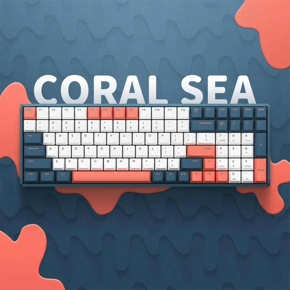 Беспроводная механическая клавиатура F96 Coral Sea|Клавиатуры| |