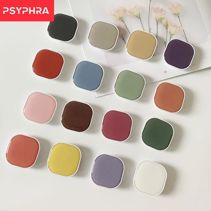 

Universal Solid Color Macaron Square Epoxy Bracket Phone Ring Holder Griptok For iPhone 12 Samsung Grip Tok Phone Socket Support