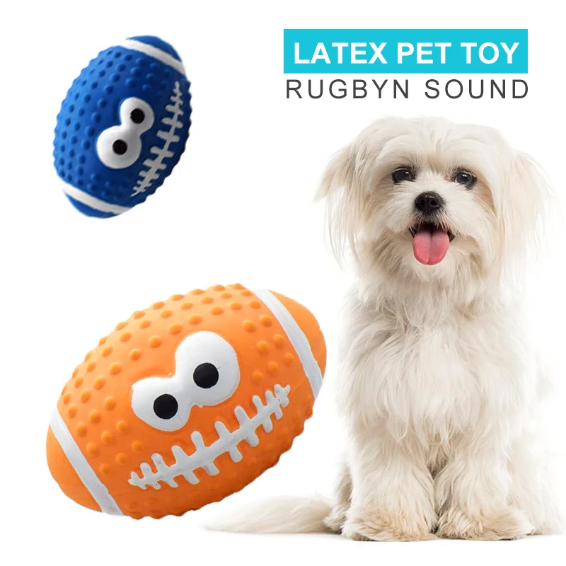 

Smiley Latex Dog Toy Molar Cleaning Teeth Football Durable Pet Sound Toys For Medium And Big Dogs Outdoor Paly Pets Accessory