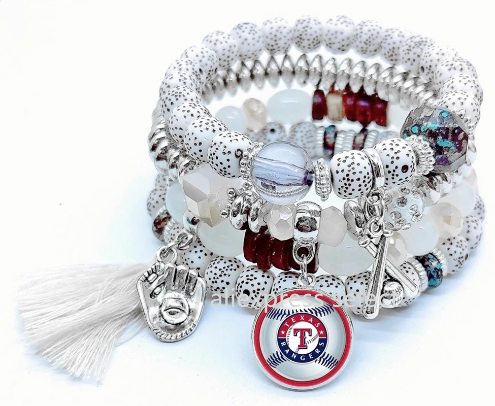 

Техасские рейнджеры, браслет с подвесками в виде бейсбола, подвеска «сделай сам», кисточка, любовь, Набор браслетов в богемном стиле, бисерн...