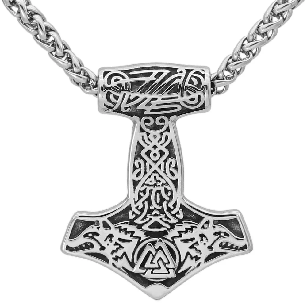 Скандинавский Викинг Молот Тора из нержавеющей стали Mjolnir odin wolf valknut ожерелье с