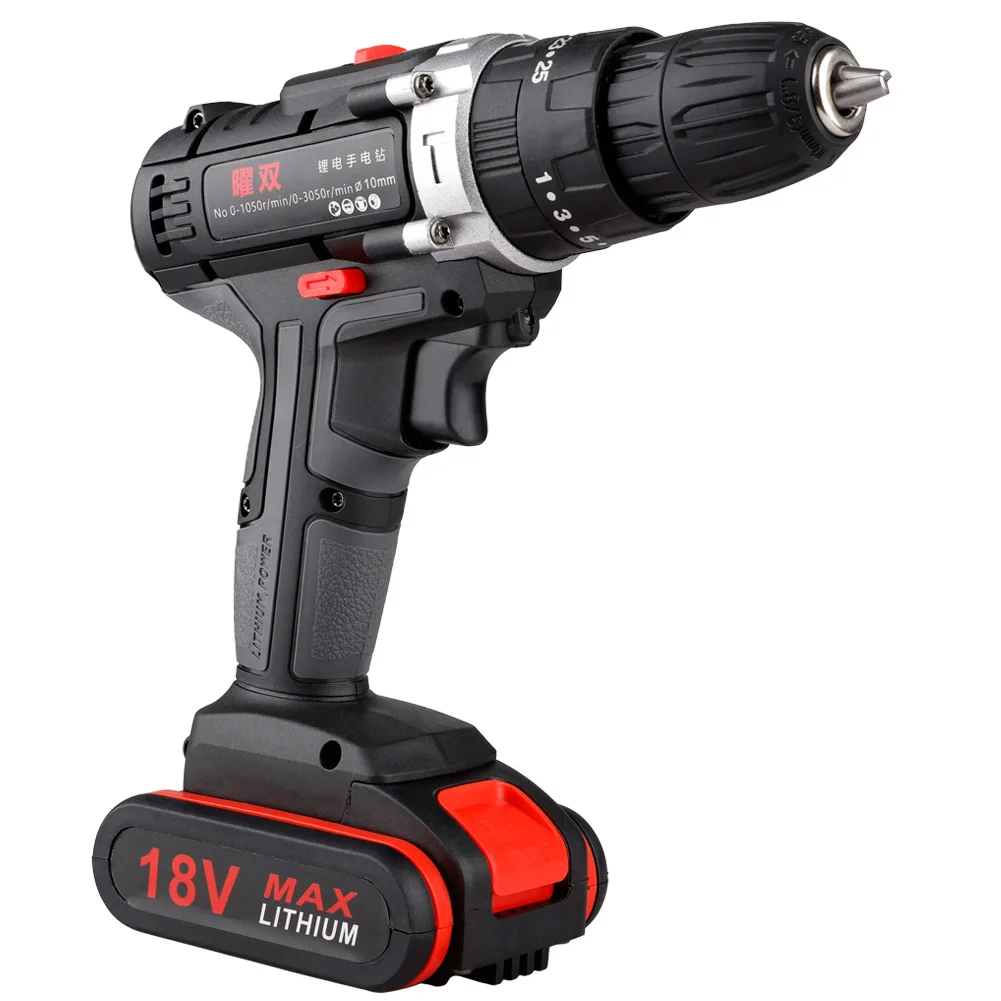 EU/US/UK Plug18V 2 Скорость аккумуляторная ударная Ударная дрель Мощность дрель драйверы Мощность Сверла Набор отверток с Пластик чехол