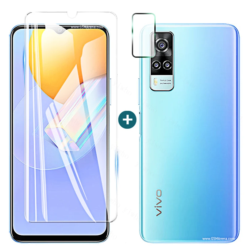 2 в 1 для Vivo Y31 Y51 Y72 Y52 Закаленное стекло пленка полное покрытие Защитная экрана Y70 Y50