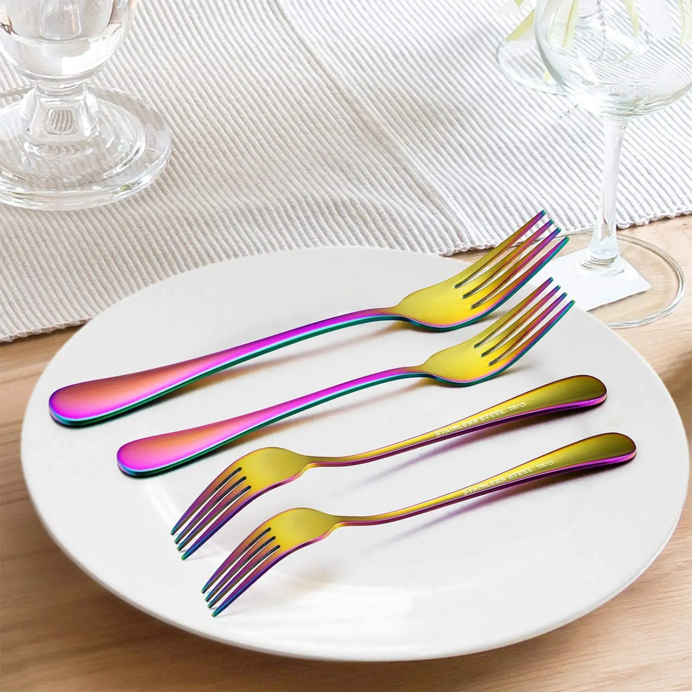 Набор золотых ложек и ножей 5 шт. набор столовых приборов свадебная посуда