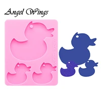 shiny silicone pendant earrings crystal epoxy resin moulds duck family craft decorative craft bracelet keychain
