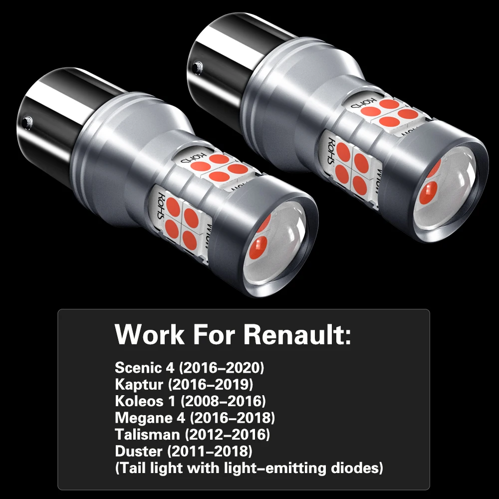 2 светодиодный т. светодиодная лампа P21W BA15S 1156 Canbus для Renault Scenic Megane 4 Kaptur Koleos 1 Talisman