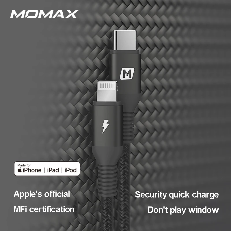 MOMAX DL31 type-c к Lightning PD Быстрая зарядка официальный MFI Сертификация usb-c кабель для