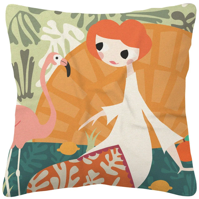 Henri Matisse Art Cushion Cover Girl Flamingo Palm Leaf Throw Pillow Case Home Decor Living Room Decoration | Дом и сад