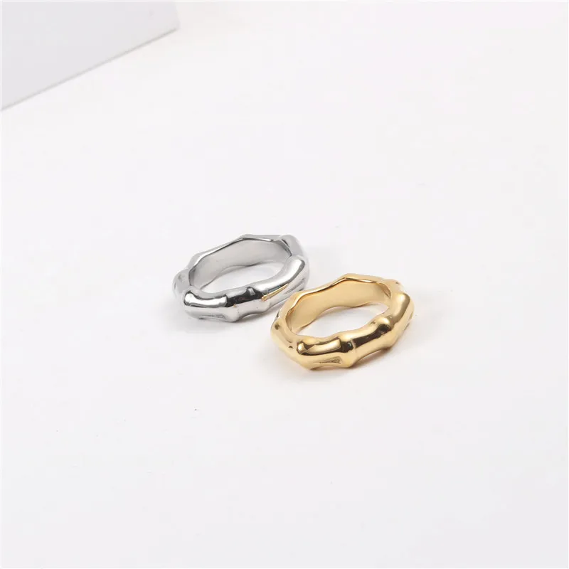 

Joolim High End PVD Symple Bamnoo Rings for Women Stainless Steel Jewelry Wholesale