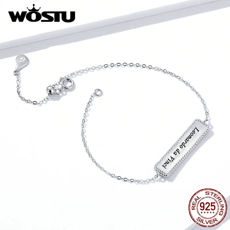 WOSTU браслет с надписью Настоящее серебро 925 пробы пожизненный хорошо потраченный