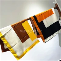 h passant silk twill scarf hand rolled womens designer twill silk scarf 90cm bandana head scarves designers scarf