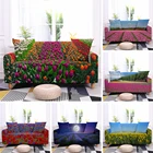 Чехол для дивана эластичный, защитный, L-образный, с цветами