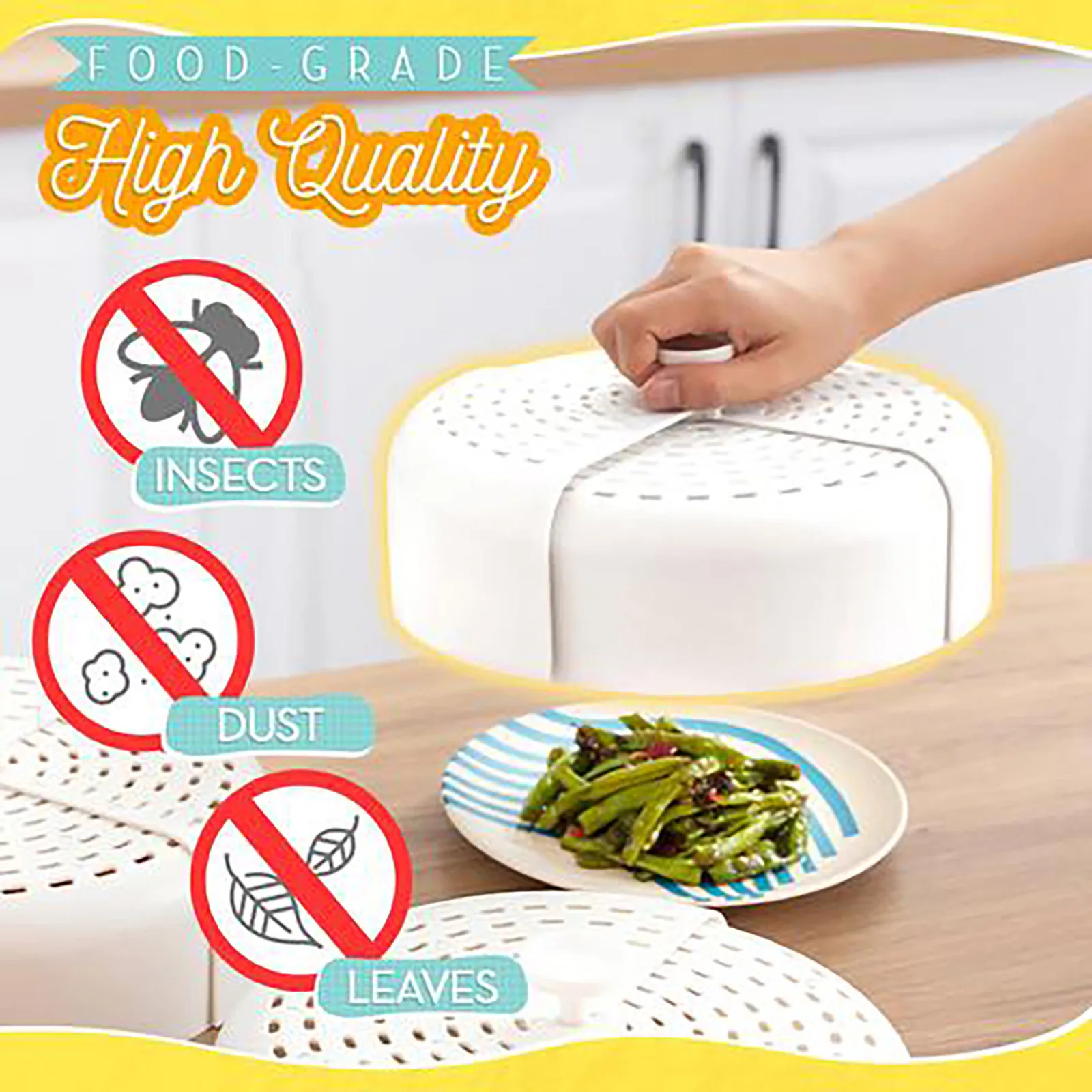 1 шт. портативная круглая крышка для еды пластиковая комаров кухонные