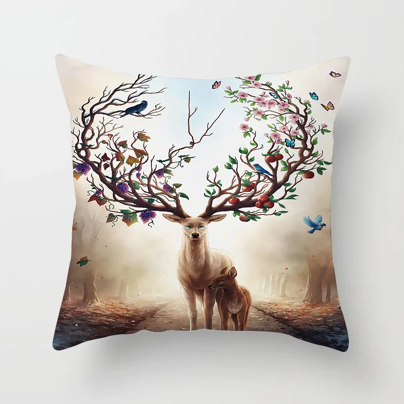 Чехол для подушки с изображением рождественского оленя леса фуватачи чехол
