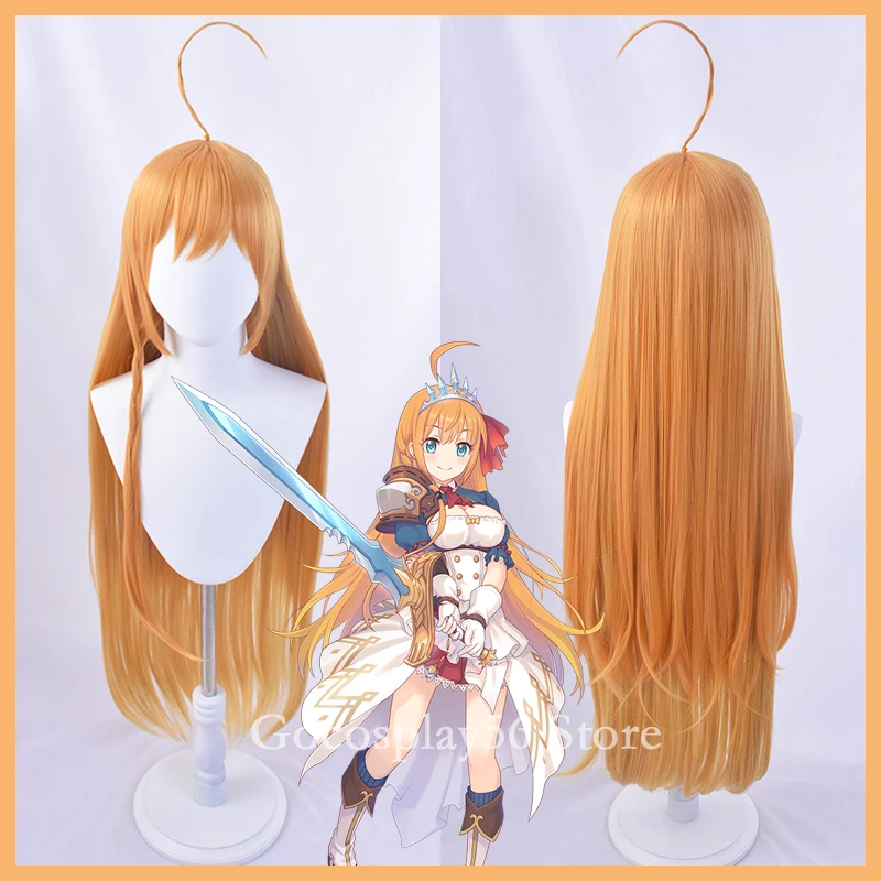 

Парик для принцессы Pecorine Connect! Re:Dive Cosplay постепенный оранжевый длинный прямой термостойкий синтетический ворс Хэллоуин ролевые игры