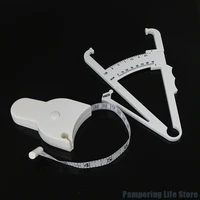 2pcsset white pvc body fat caliper measure tape tester fitness for lose weight for body building portable fitness equipmnet