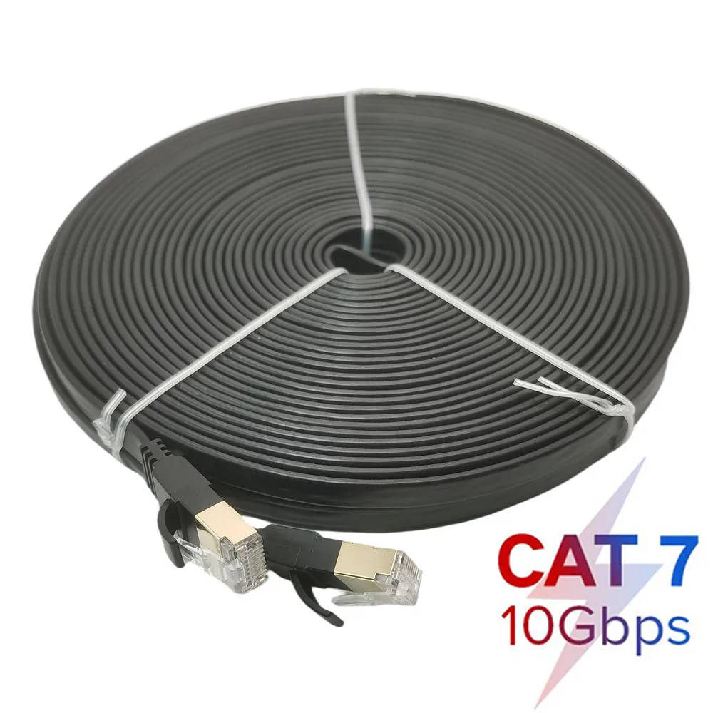 

Сетевой Ethernet-Кабель CAT 7 RJ45 для коммутатора маршрутизатора, позолоченный сетевой кабель RJ45 8P 8C, 30 м 25 м