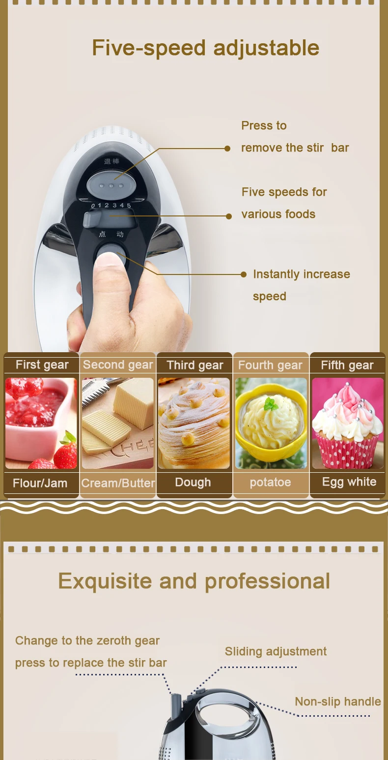 JIQI 4L Stainless Steel Bowl Electric Stand Food Mixer Egg Beater Cream Blender Handheld Whisk Cake Bread Dough Kneading Machine