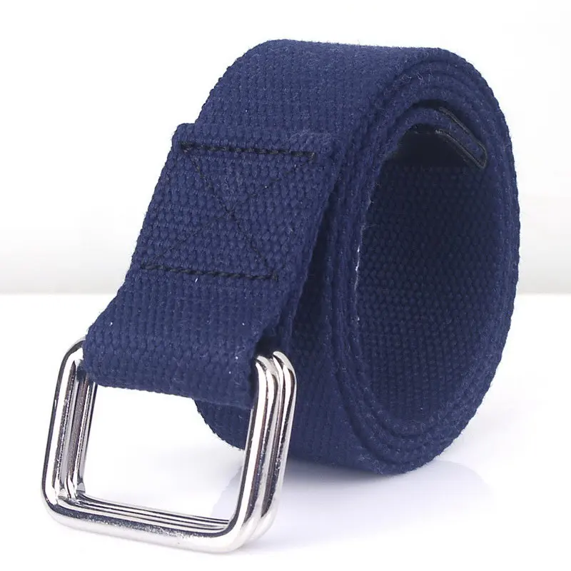 

Concise Double Rings Buckle Jeans Belt Canvas Breathable Outdoor Casual Unisex Sport Zinc Alloy Street Leisure Mens Cinto ERRFC