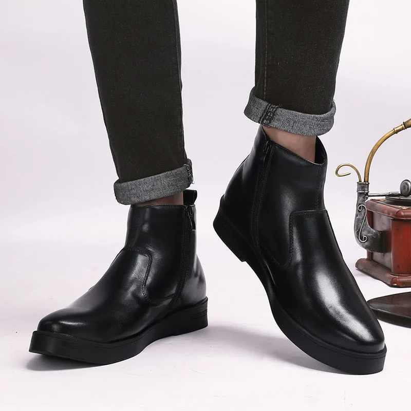 Мужские ботильоны в английском стиле осенне зимние кожаные короткие ботинки