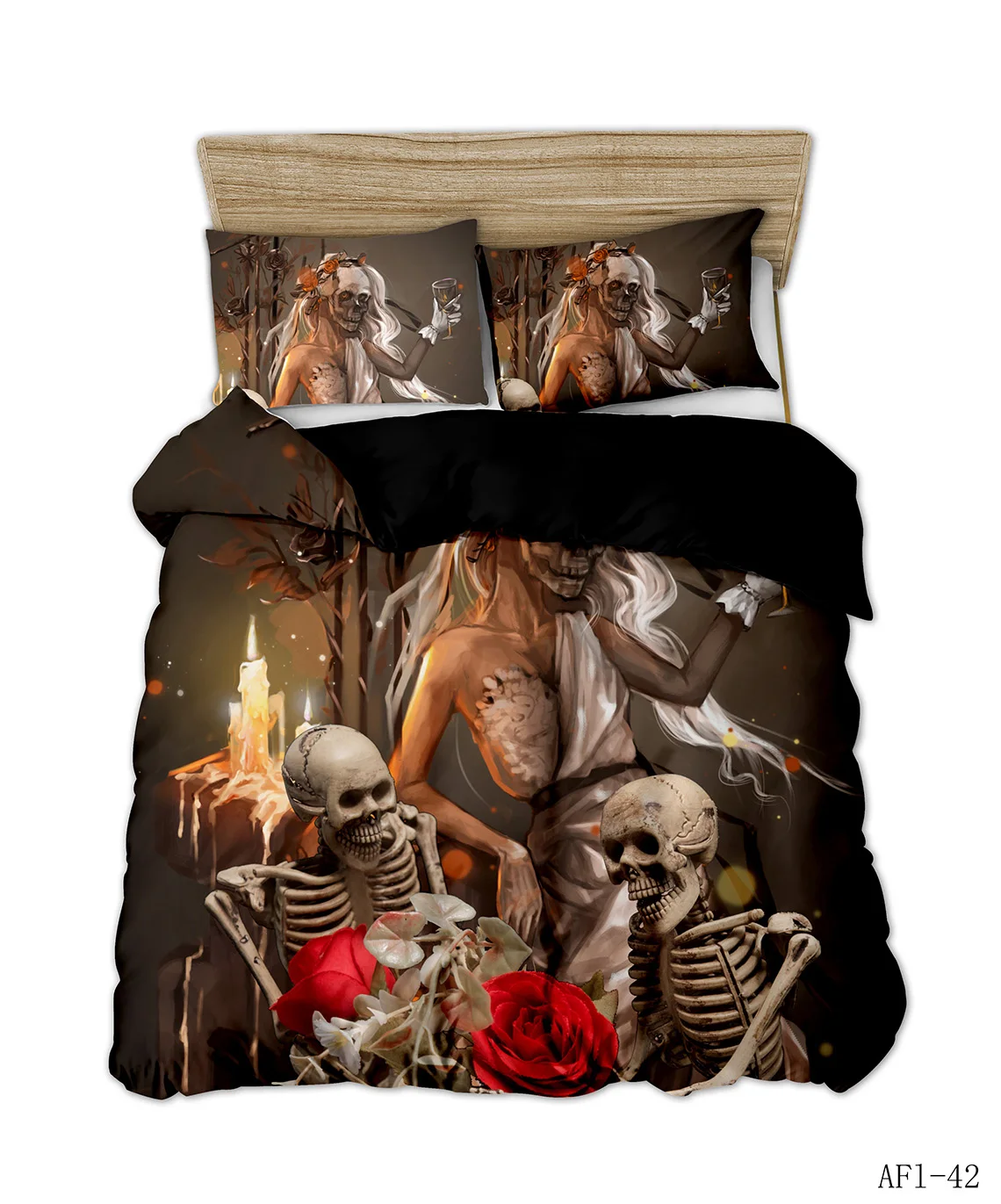AHSNME New Skeleton Bedding Set Dropshipping Duvet Cover Sets Zombie Quilt Covers Skull Bedlinen King Queen Size | Дом и сад