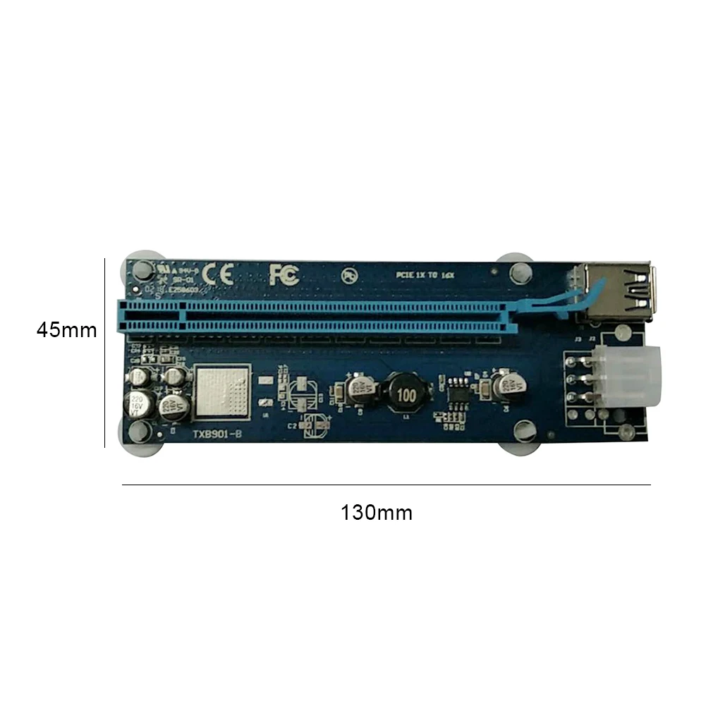 

Expansion Converter USB 3.0 PCI-E Express 16x Extender Riser Card Adapter 6PIN Power Cable for Bitcoin Miner Mining
