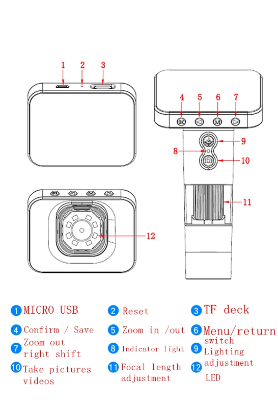 Электронный микроскоп 600X USB ЖК дисплей цифровая видеокамера 3 5 дюйма HD O