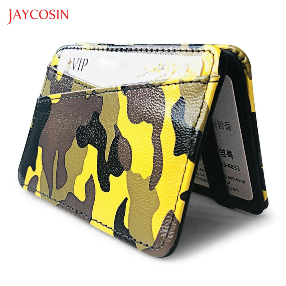 Модный Камуфляжный маленький держатель для карт Jaycosin кожаный банковских мужской