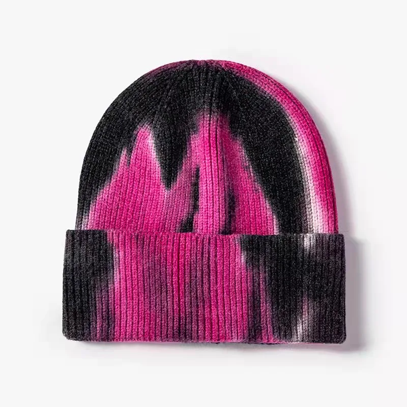 

2021 European and American women's tie-dye knit outdoor hip-hop warmth cap 2143