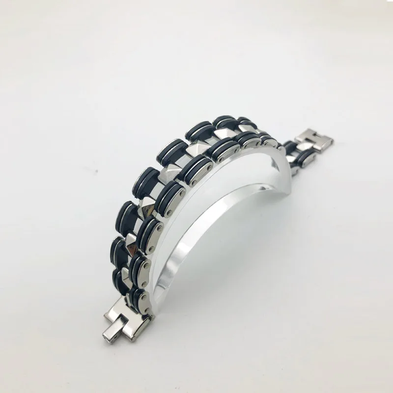 Мужской Байкерский браслет из нержавеющей стали с широкой цепочкой мужские