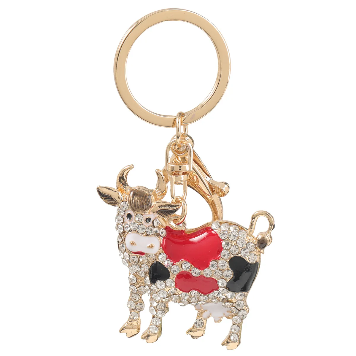 

Cool Cow New Fashion Women Popular Alloy Crystal Key Ring Car Key Chains Friend Rhinestone Gift Charm Jewelry Keychain