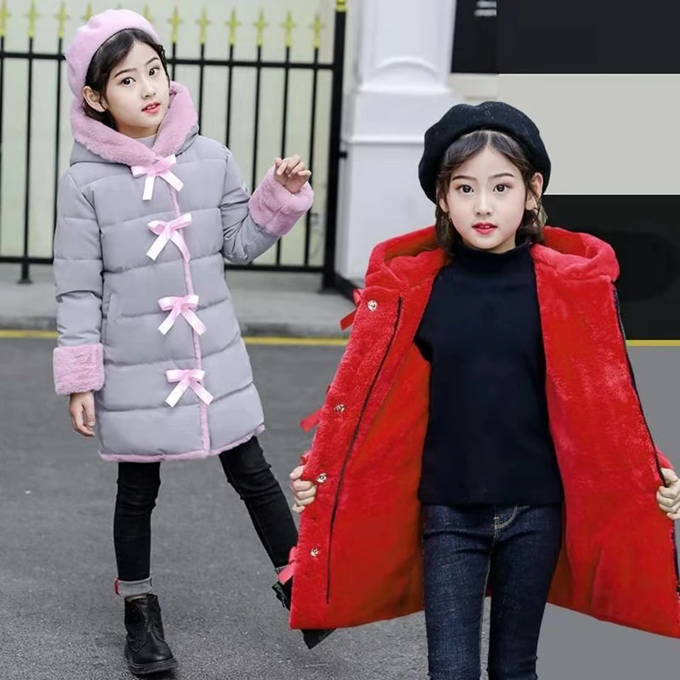 Милая верхняя одежда для девочек 3 цветов парки маленьких 3-12 лет детская куртка