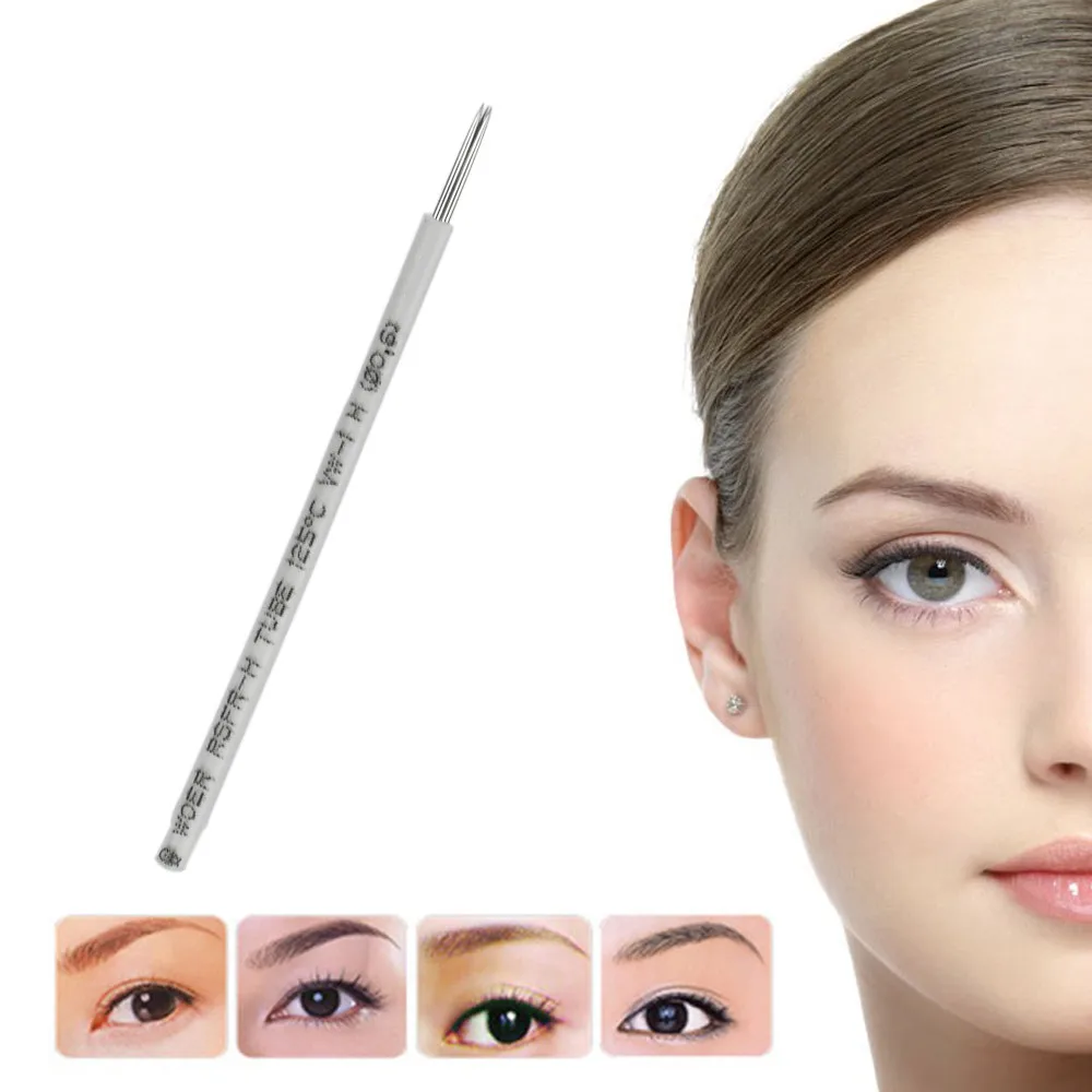 50 шт. микроблейдинг иглы татуировки затеняющие лезвия 3 5 7 18 21r брови губы Agulhas Tebori