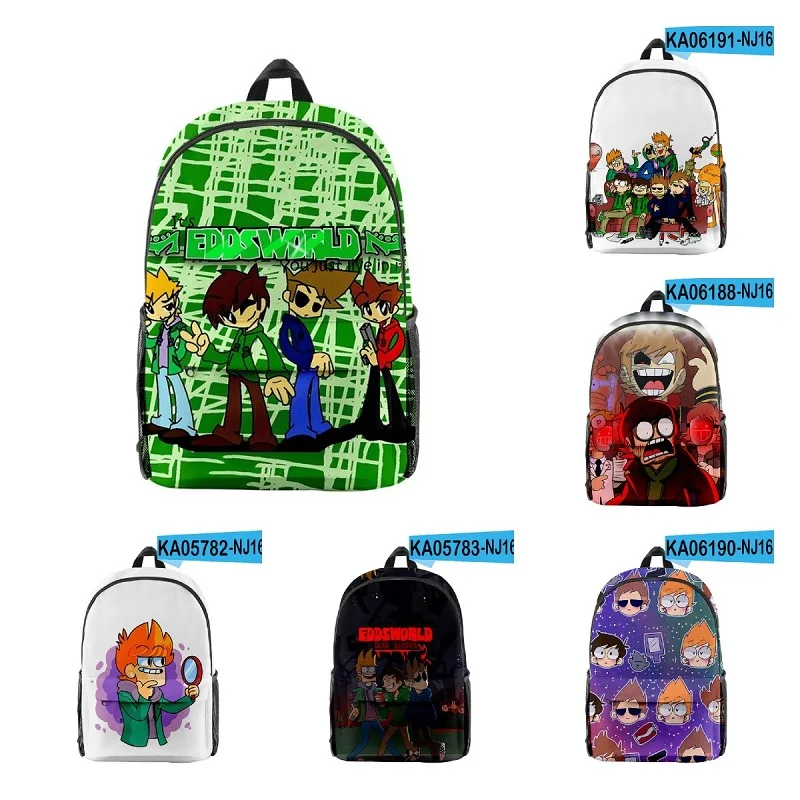 

Детский модный рюкзак eddsworld Merch из ткани Оксфорд, повседневная школьная сумка на молнии с 3D принтом для девочек
