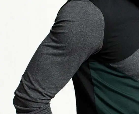 Длинная черно серая Лоскутная футболка с круглым вырезом в винтажном стиле