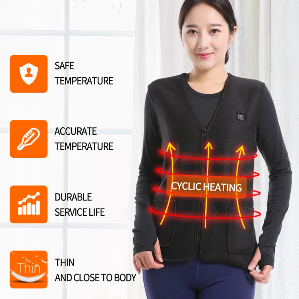 

Ladies Vest Winter Electric Vest Thermal Clothing Women Outdoor USB Heating Jacket Hiking CampingBest selling winter clothes
